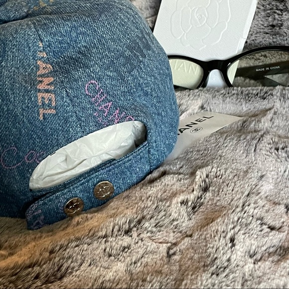 SOLD - Chanel Denim Logo Embroidery Hat AA8085 B07715 22P BRAND NEW - Picture 2 of 4